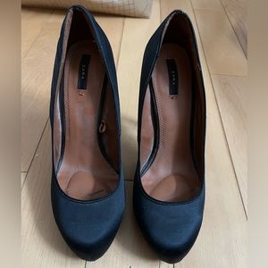 Zara black satin pump, size 38